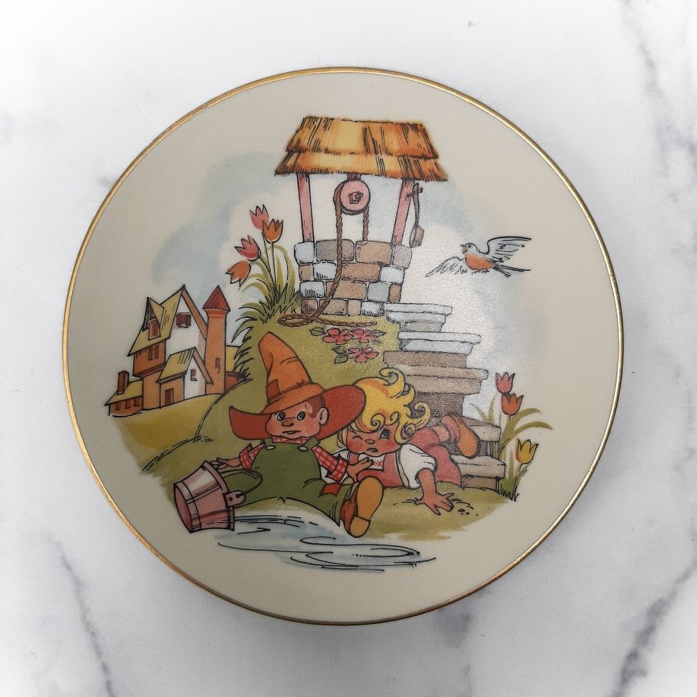 VINTAGE Jack and Jill Collectible Kid's Plate JACKSON CHINA National Airlines